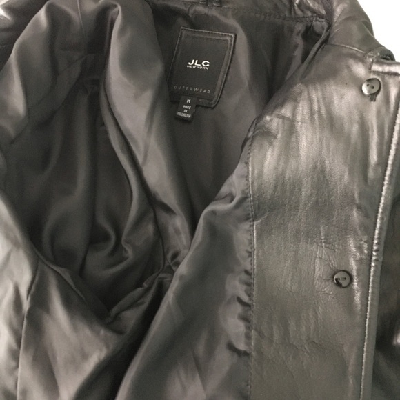 100% leather black button up jacket - Picture 2 of 7